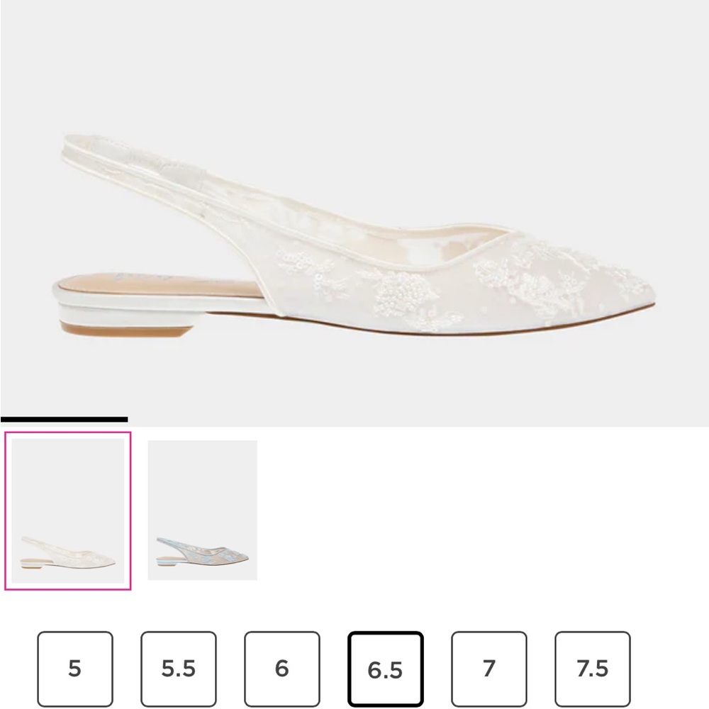 Betsey Johnson Renn Ivory Slip Back Flats